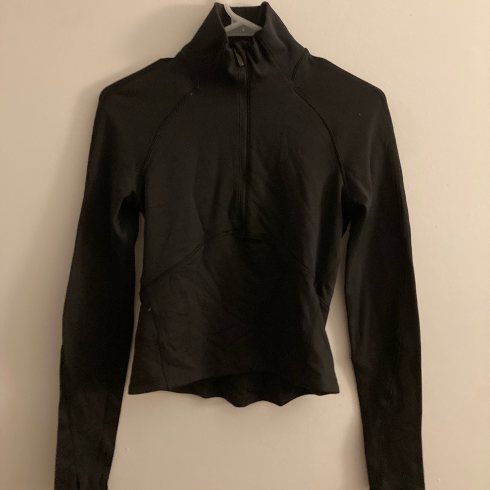 size 4 lululemon black long sleeve half zip